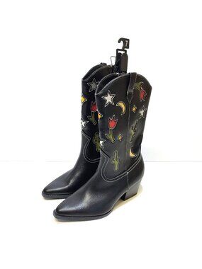 No Boundaries Cowgirl Boot Size 7 Inside Zipper Novelty Western Style Tall Shaft